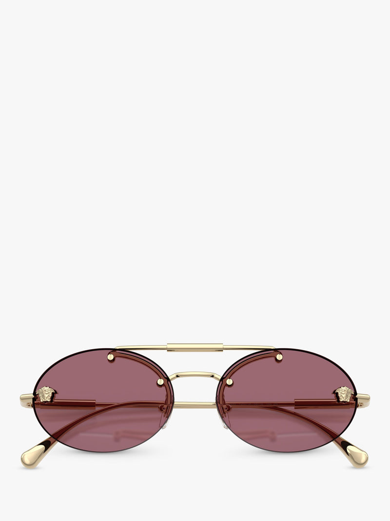 Versace oval sunglasses pale gold red, UK version