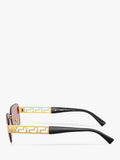 Versace 0VE2298 rectangular sunglasses in gold and pink, imported from the UK