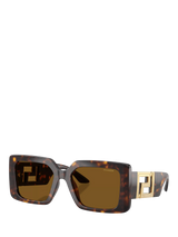 John Lewis Versace Women's Polarised Square Sunglasses Havana/Brown- Buy online at McGrocer