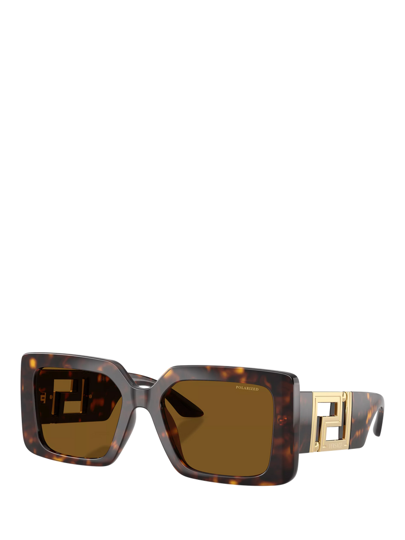 Versace women's polarised square sunglasses Havana Brown - British product