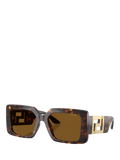 Versace women's polarised square sunglasses Havana Brown - British product