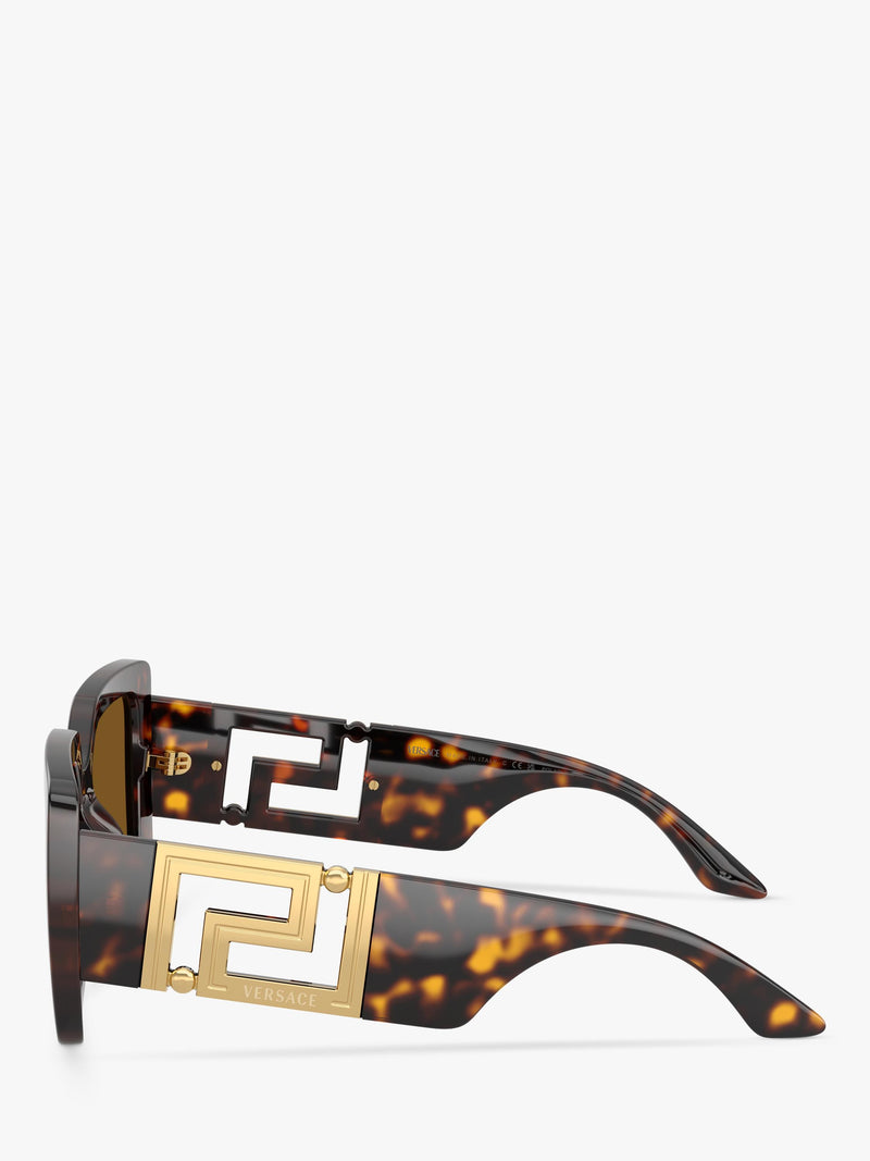 Versace women's polarised square sunglasses Havana Brown - British product