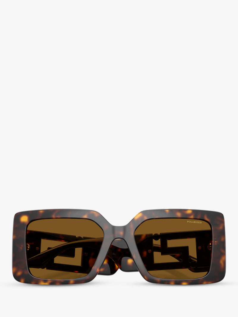 Versace women's polarised square sunglasses Havana Brown - British product