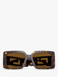 Versace women's polarised square sunglasses Havana Brown - British product