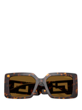 Versace women's polarised square sunglasses Havana Brown - British product
