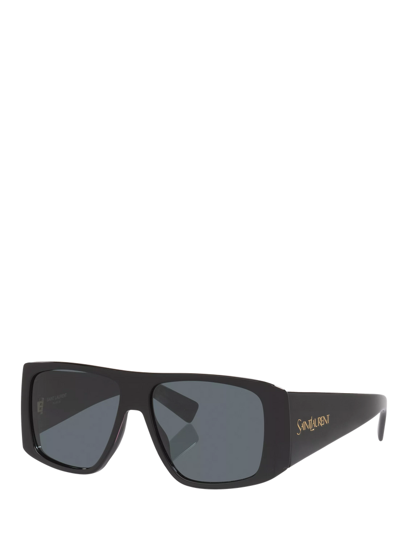 Yves Saint Laurent YS000889 Rectangular Sunglasses, Black/Grey