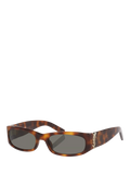 Yves Saint Laurent YS000914 55 Women's Classic Rectangular Sunglasses, Light Tortoise/Grey