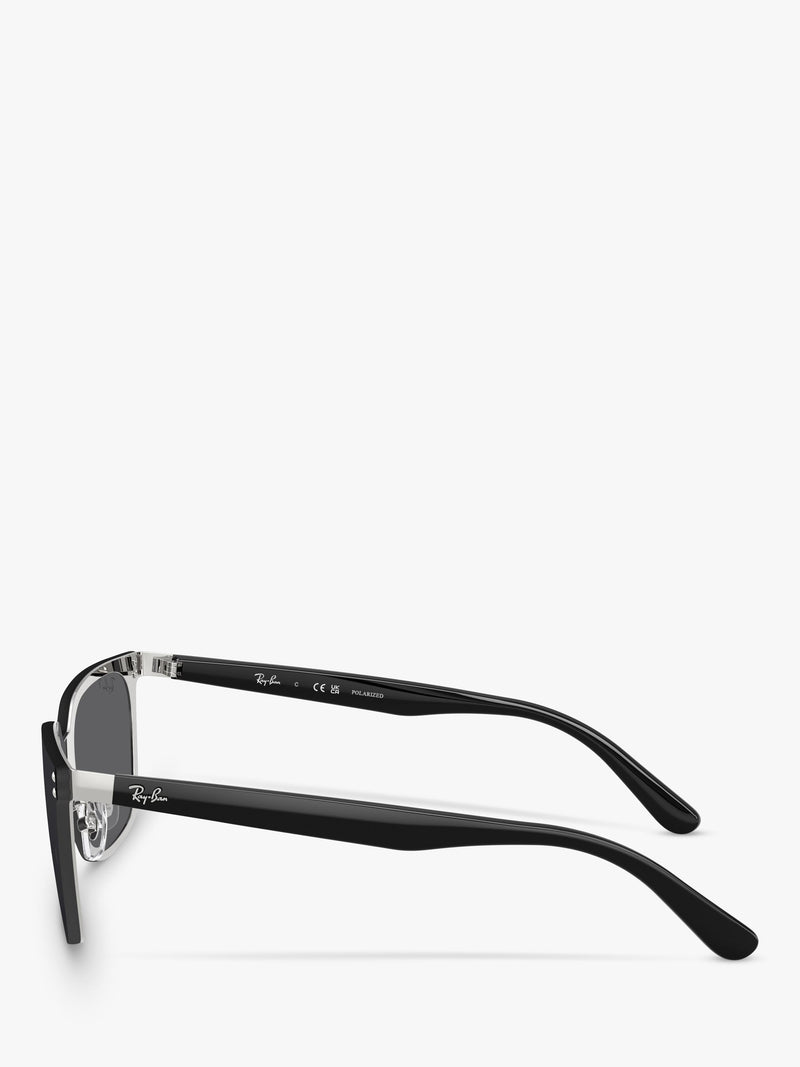 Ray-Ban black square polarised sunglasses 45mm, imported from the UK