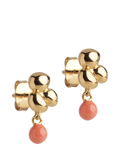 ENAMEL Copenhagen coral enamel stud earrings 13x6mm (British brand)