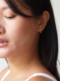 ENAMEL Copenhagen coral enamel stud earrings 13x6mm (British brand)