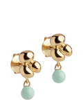 ENAMEL Copenhagen earrings yellow gold mint blue 13x6mm, UK version