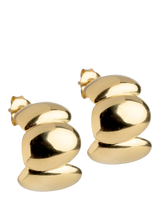 John Lewis ENAMEL Copenhagen Melia Chunky Sculpted Earrings in Yellow Gold- Buy online at McGrocer