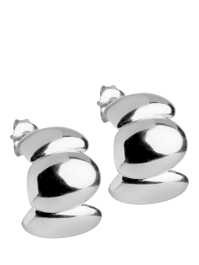 ENAMEL Copenhagen Melia chunky sculpted earrings silver - British product