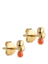 John Lewis ENAMEL Copenhagen Nara Earrings Yellow Gold Coral Stud Earrings- Buy online at McGrocer