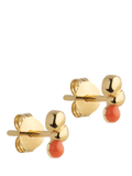 ENAMEL Copenhagen Nara earrings gold coral studs, imported from the UK