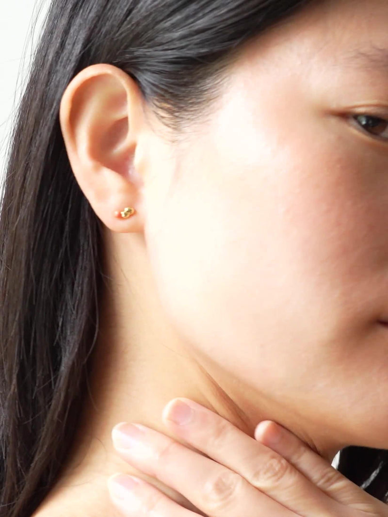 ENAMEL Copenhagen Nara earrings gold coral studs, imported from the UK