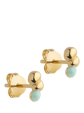 ENAMEL Copenhagen Nara earrings yellow gold mint stud, imported from the UK