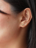 ENAMEL Copenhagen Nara earrings yellow gold mint stud, imported from the UK