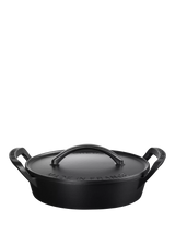 John Lewis Le Creuset BBQ Outdoor Cast Iron Shallow Casserole Dish 28cm Matt Black- Buy online at McGrocer