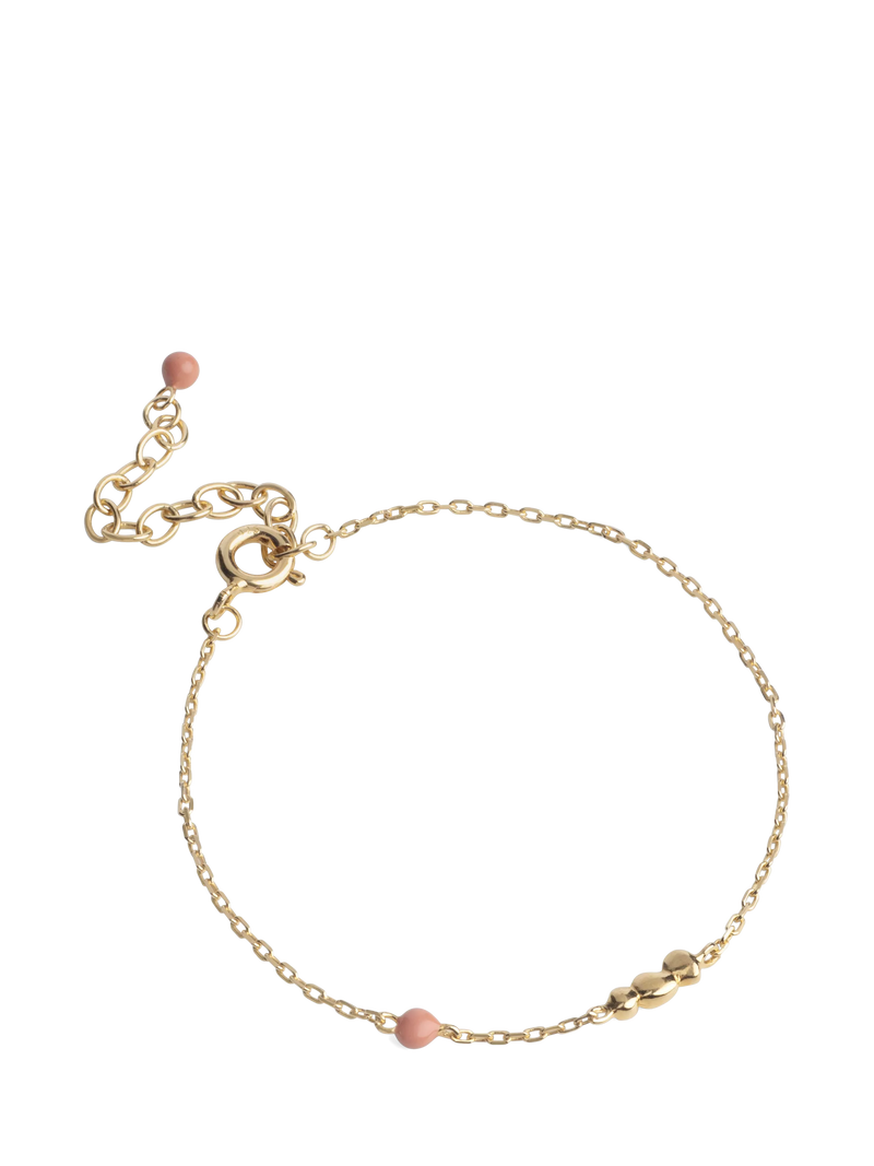 ENAMEL Copenhagen Nara chain bracelet yellow gold coral, imported from the UK