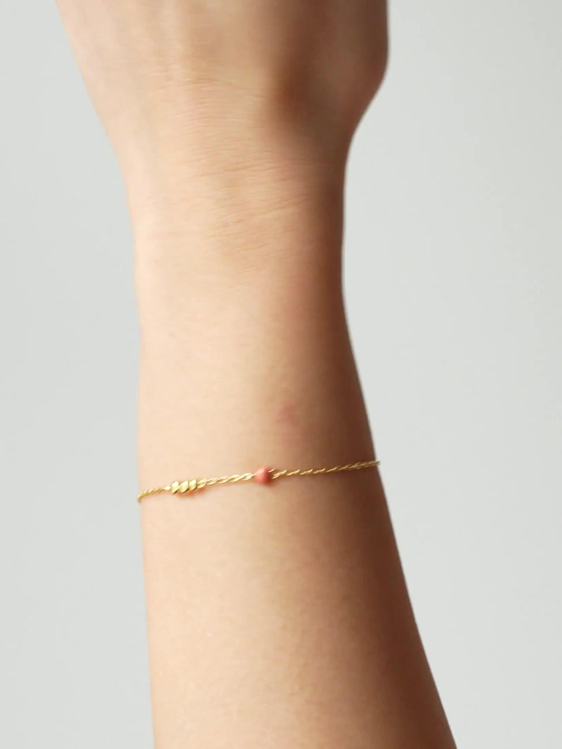 ENAMEL Copenhagen Nara chain bracelet yellow gold coral, imported from the UK