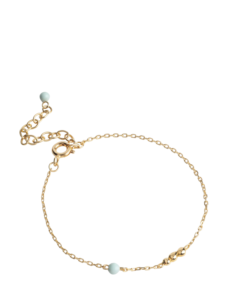 ENAMEL Copenhagen bead bracelet yellow gold mint, imported from the UK