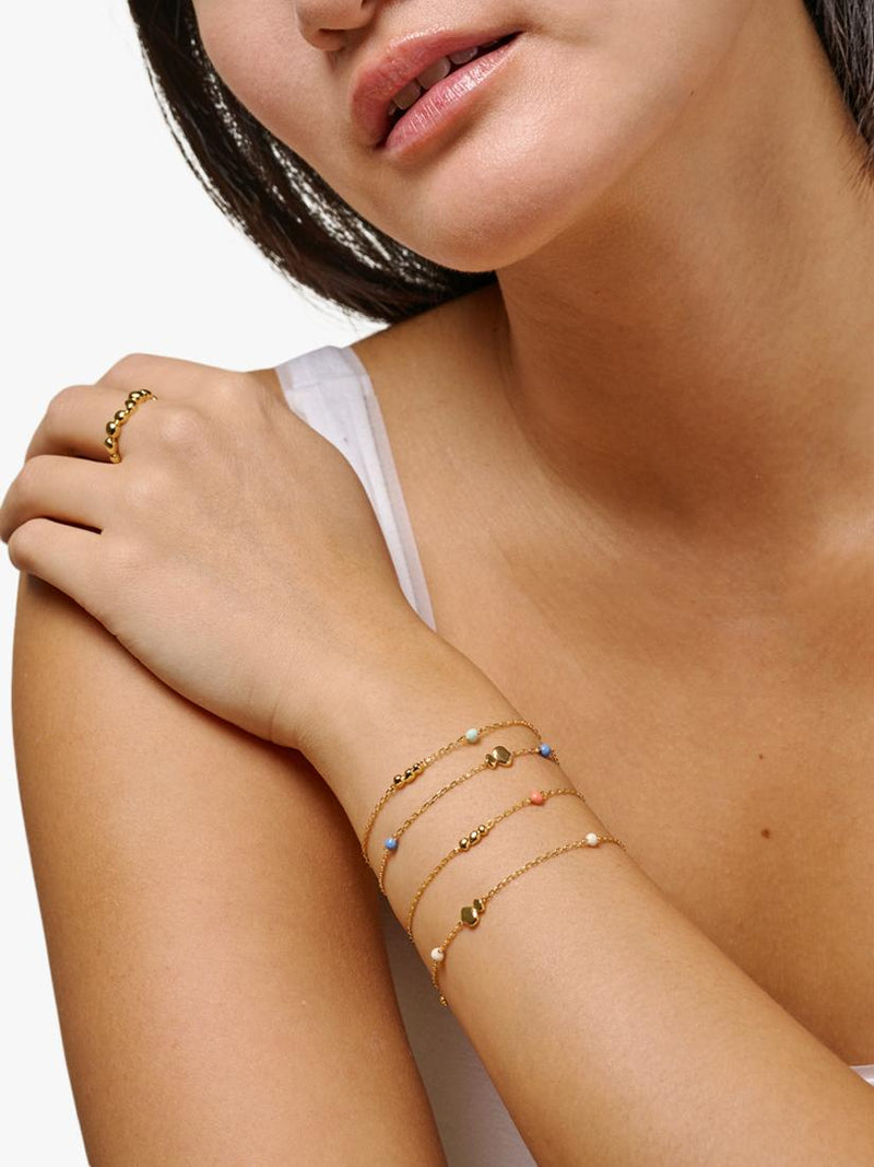 ENAMEL Copenhagen bead bracelet yellow gold mint, imported from the UK