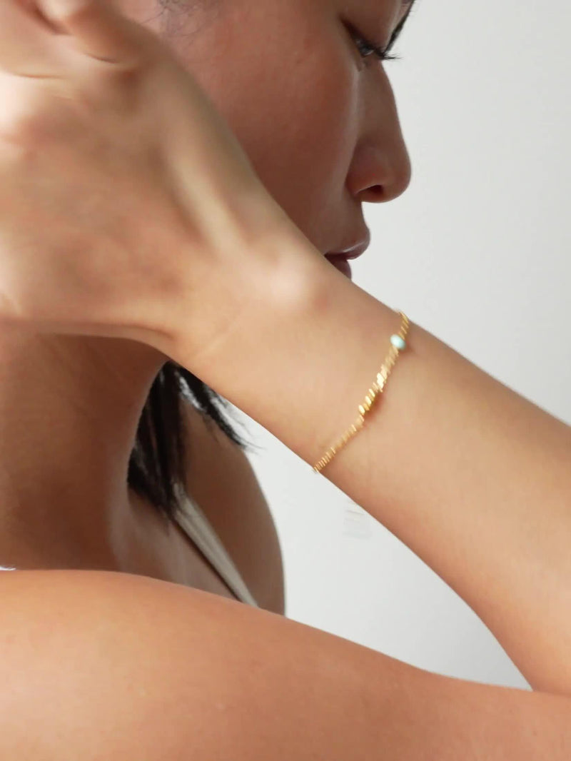 ENAMEL Copenhagen bead bracelet yellow gold mint, imported from the UK