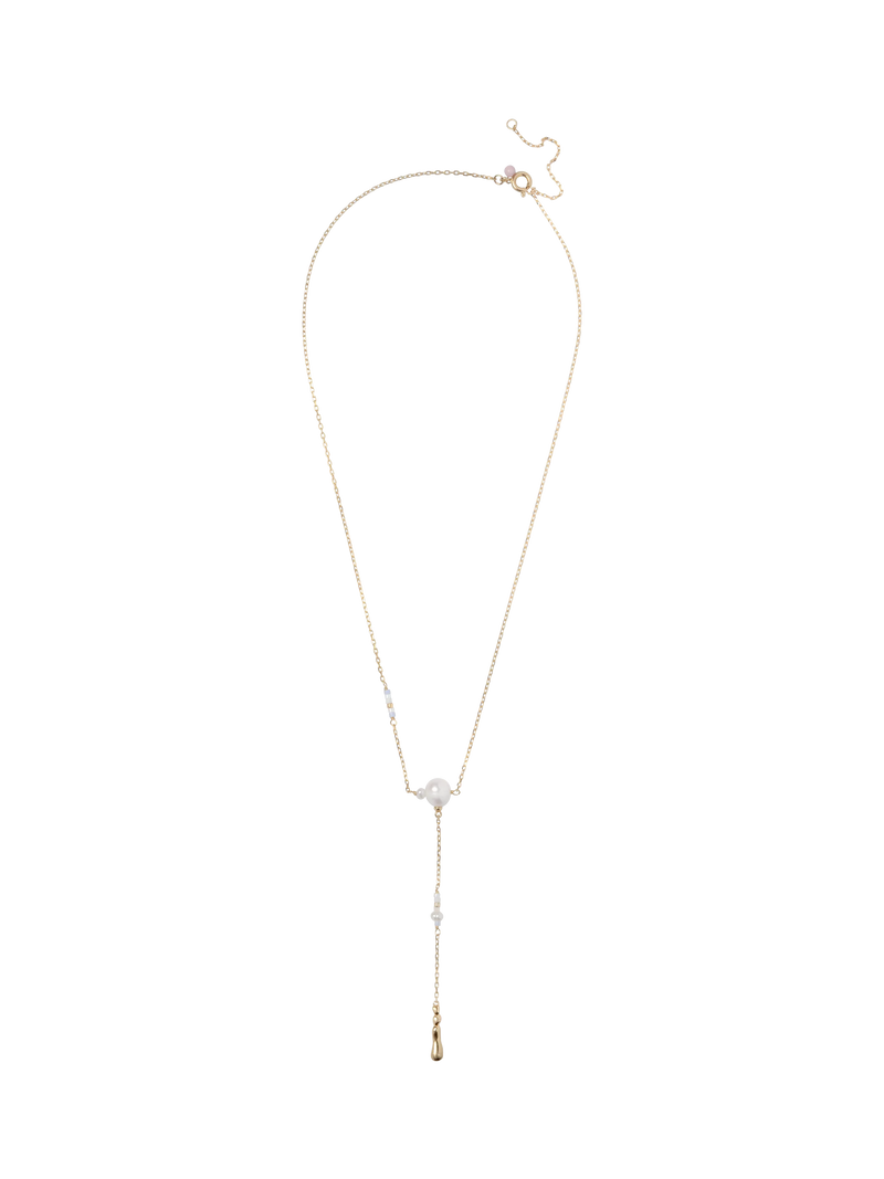 ENAMEL Copenhagen Y necklace yellow gold pearl, imported from the UK