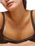 ENAMEL Copenhagen Y necklace yellow gold pearl, imported from the UK