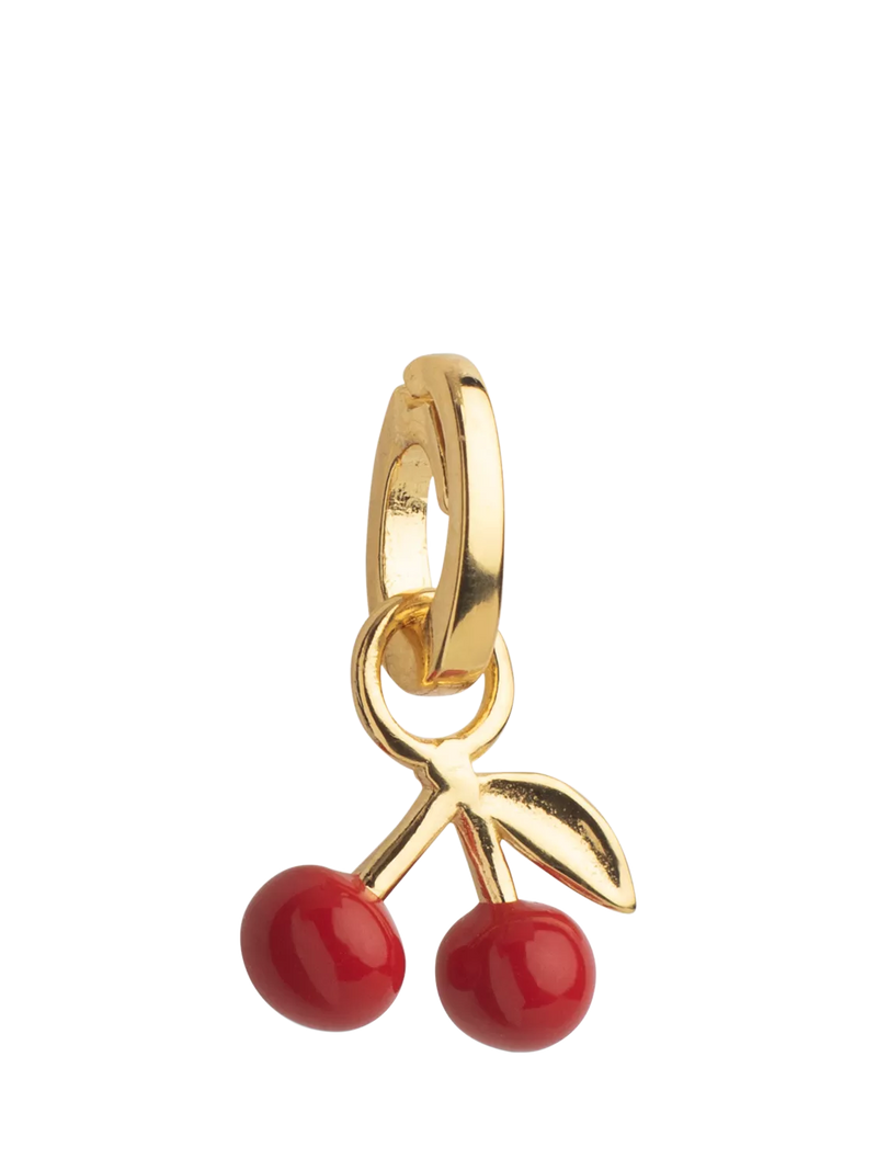 ENAMEL Copenhagen cherry charm yellow gold red enamel, UK version