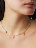 ENAMEL Copenhagen cherry charm yellow gold red enamel, UK version