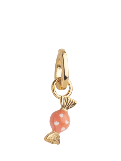John Lewis ENAMEL Copenhagen Cute Candy Charm in Yellow Gold Coral- Buy online at McGrocer