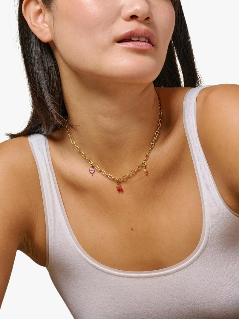 ENAMEL Copenhagen lollipop charm in yellow gold pink, imported from the UK