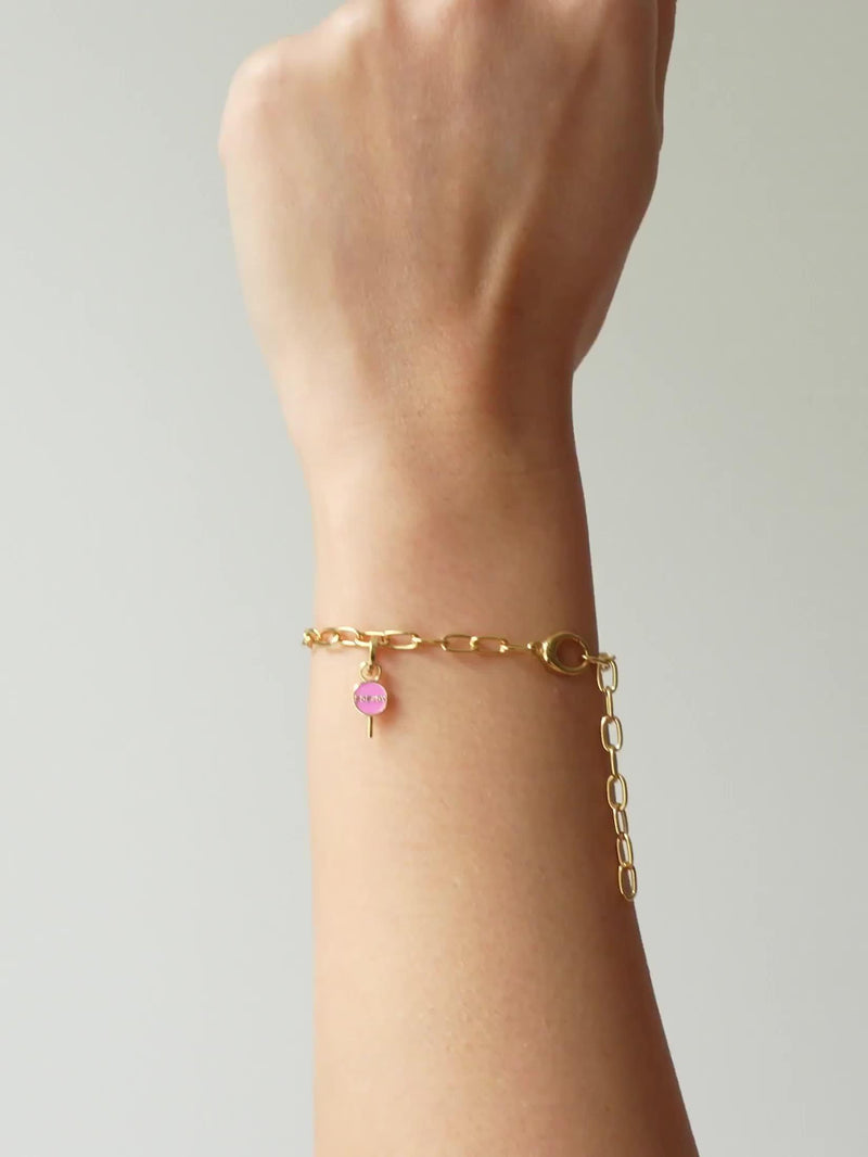 ENAMEL Copenhagen lollipop charm in yellow gold pink, imported from the UK