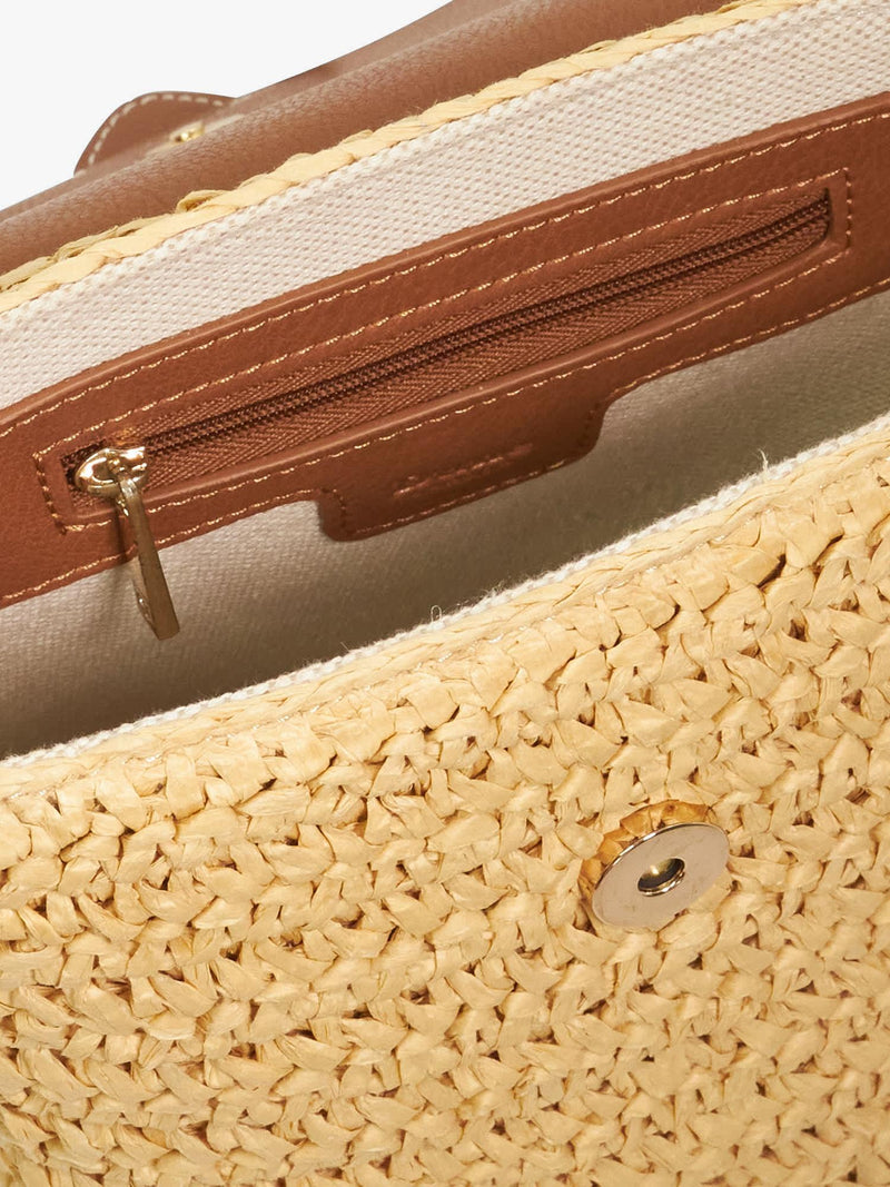 Dune London raffia crossbody bag in natural, UK version