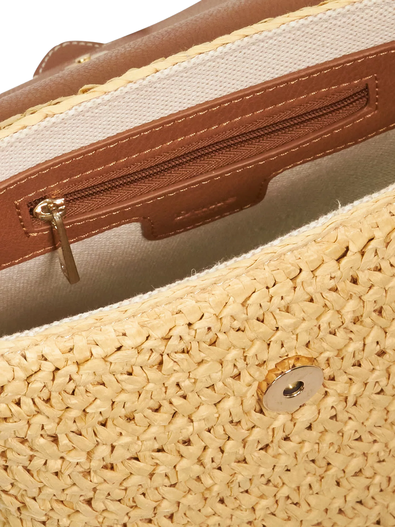 Dune London raffia crossbody bag in natural, UK version