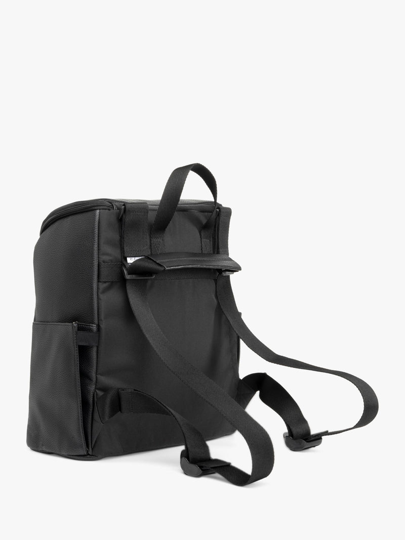 Storksak vegan leather convertible changing backpack in black (British brand)