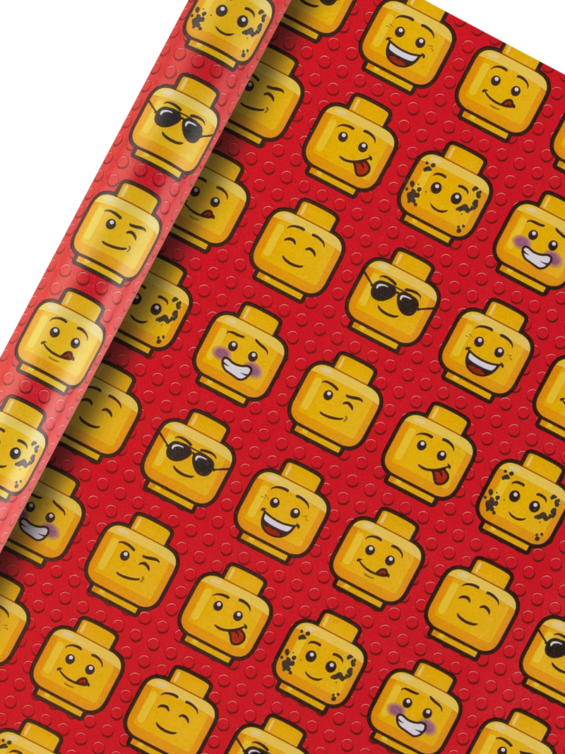 Hallmark LEGO Heads wrapping paper roll 2m, UK version