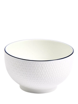John Lewis Wedgwood Gio Blue Line Bone China Rice Bowl, White, 11cm- Buy online at McGrocer