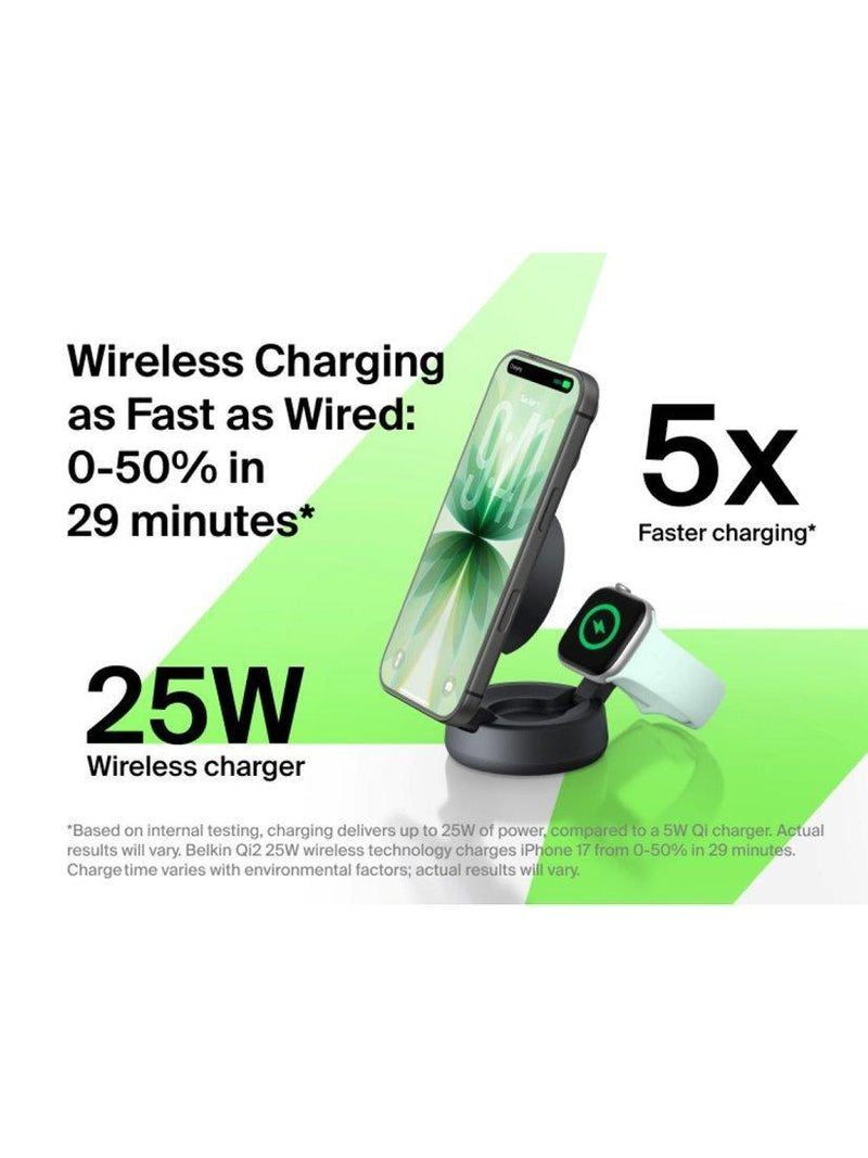 Belkin wireless charger 2-in-1 with Qi2 25W, imported from the UK