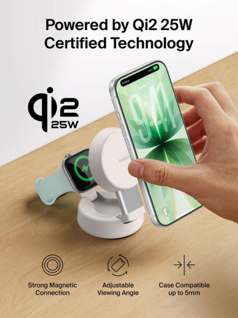 Belkin UltraCharge 2-in-1 wireless charger 25W Sand, UK version