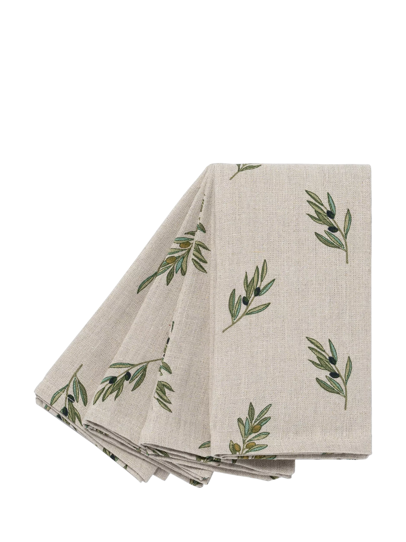 Sophie Allport olive linen napkins set of 4 green, UK version