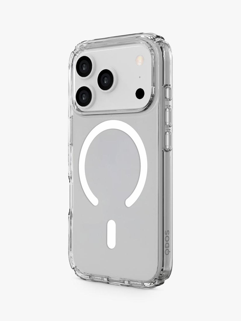 QDOS hybrid drop case for iPhone 17 Pro clear - British product