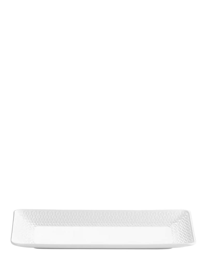 Wedgwood Gio rectangular bone china tray 21cm white, UK version