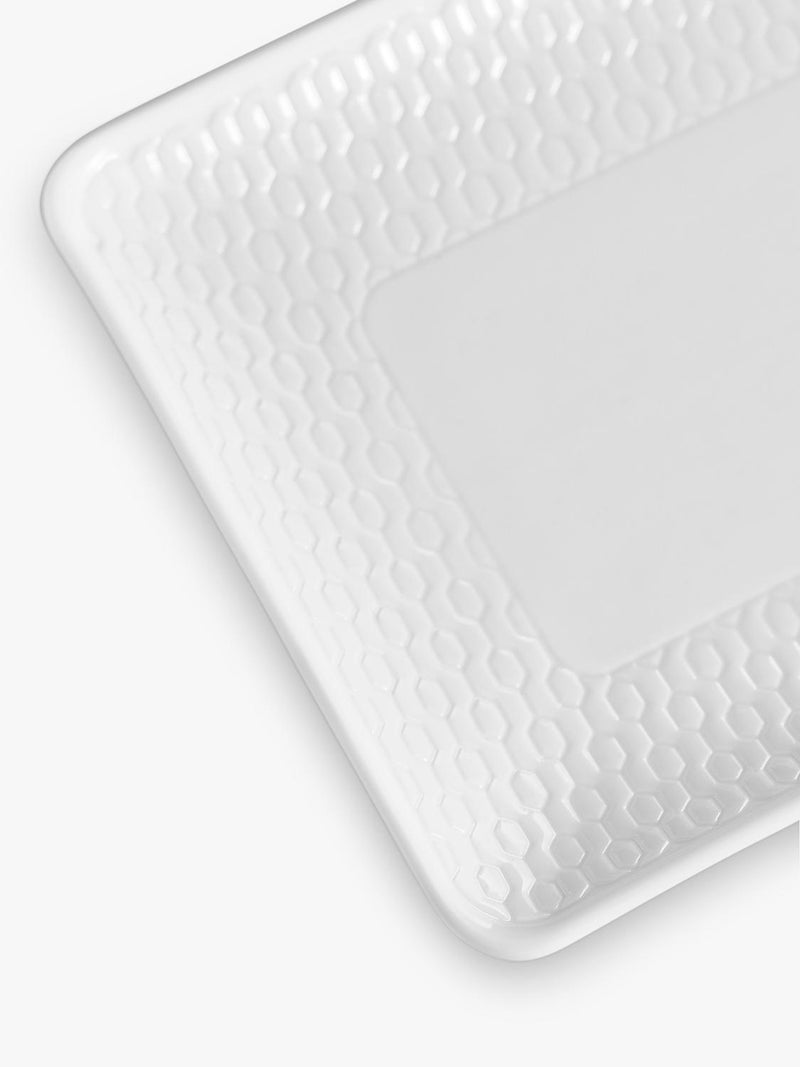 Wedgwood Gio rectangular bone china tray 21cm white, UK version