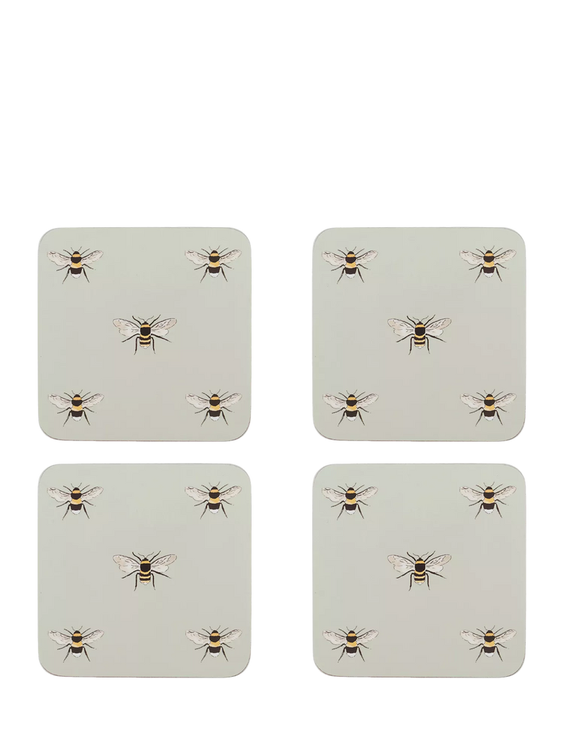 Sophie Allport bee coasters pale green, imported from the UK