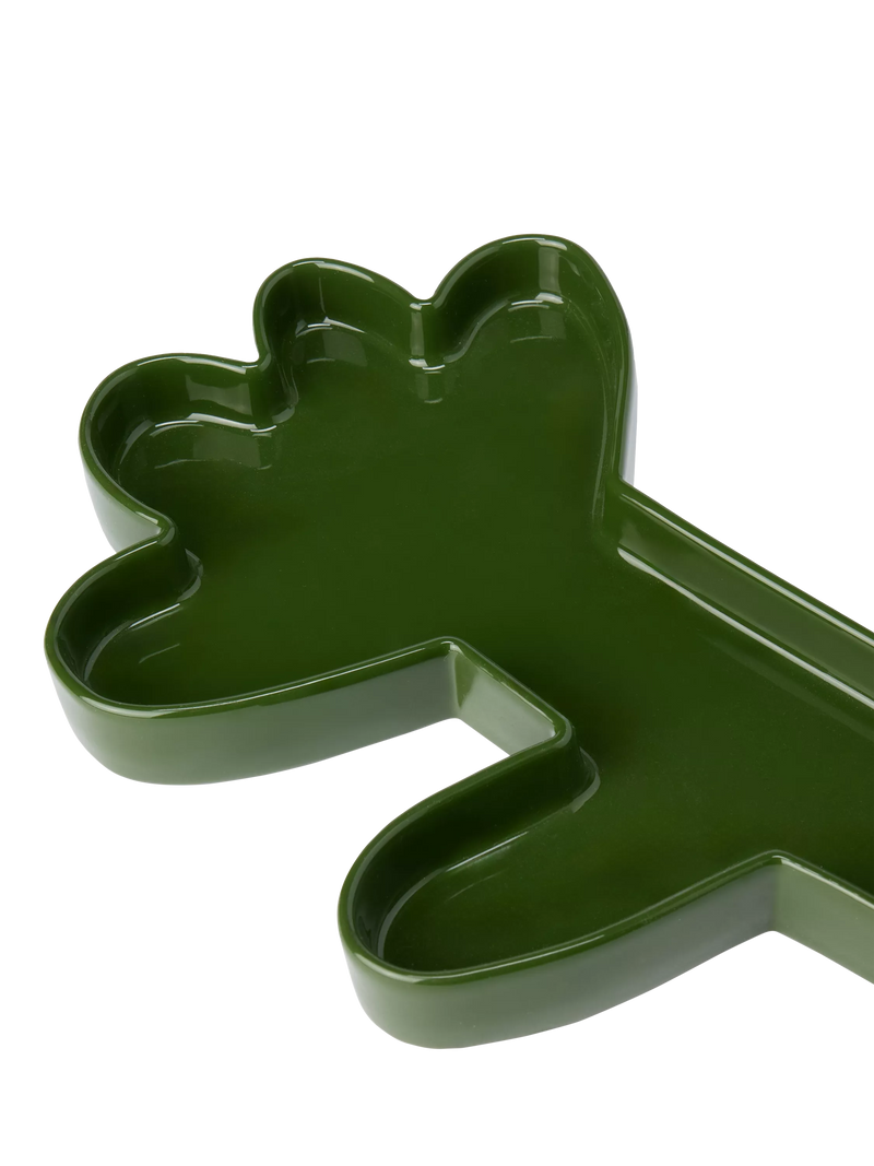 The Conran Shop glazed ceramic pen tray dark green - British product