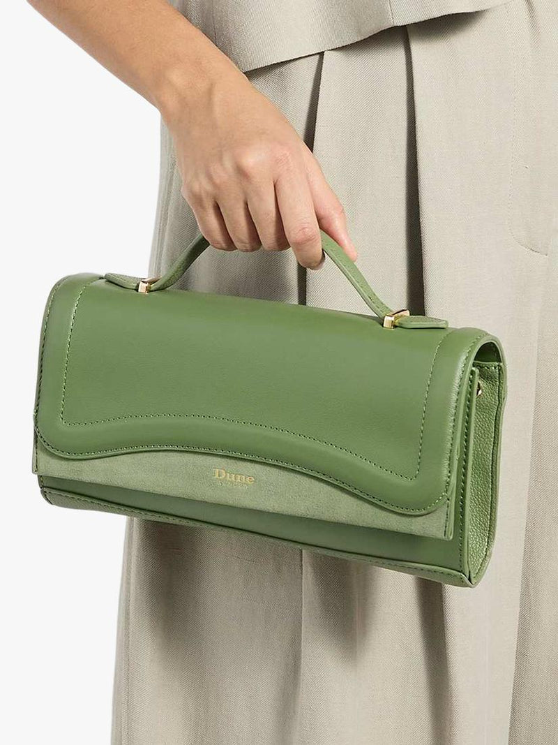 Dune London leather grab bag green - British product