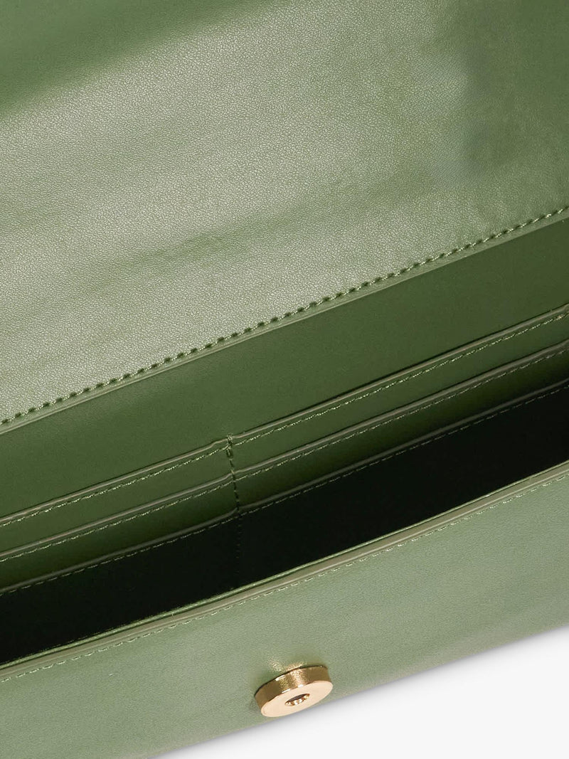 Dune London leather grab bag green - British product